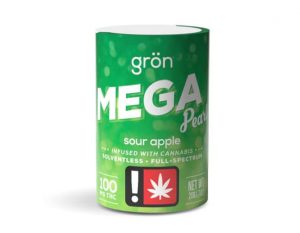 Grön Mega Pearl in sour apple flavor package